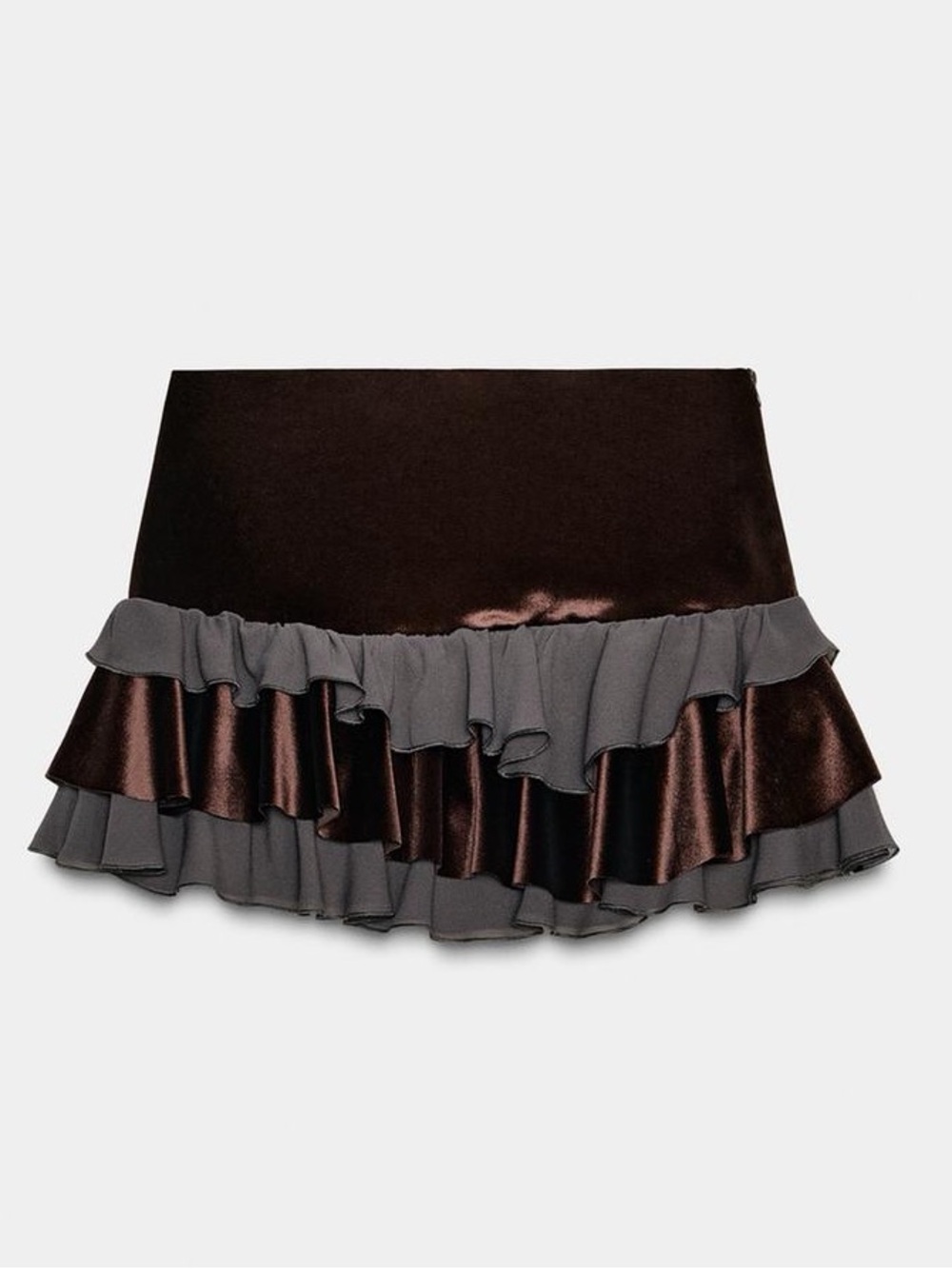 NWOT Zara Woman Bloggers Fav COMBINATION RUFFLED MINI SKIRT Size M Medium